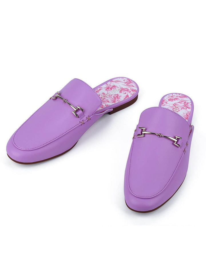 Leather Mules Womens#color_purple