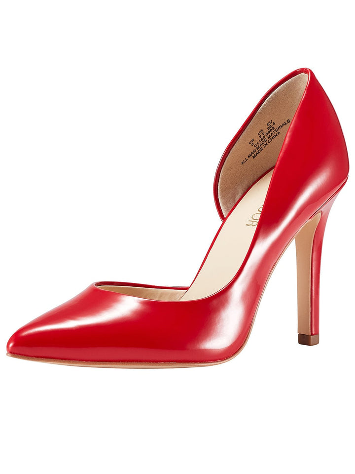 JENN ARDOR Women Dress Pointed Toe Stiletto Heel Pumps#color_p-red