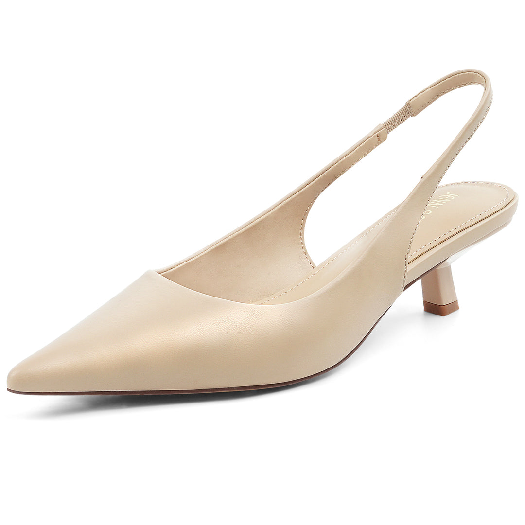 Beige slingback shoe on a white background#color_natural
