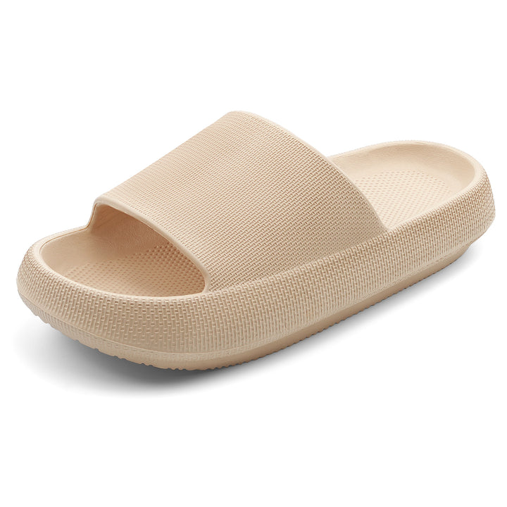 Beige slide sandal on a white background#color_khaki