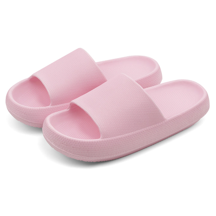 Pair of pink slides on a white background#color_light-pink