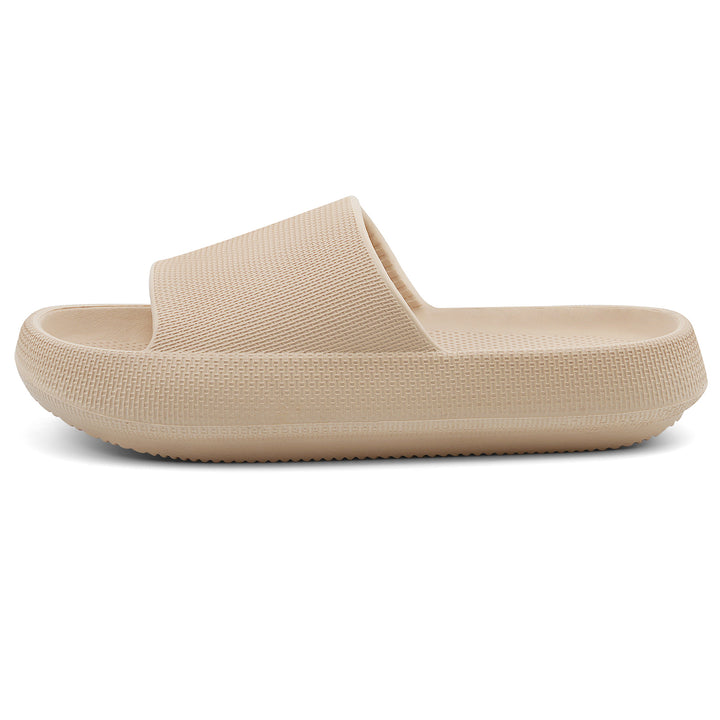 Beige slide sandal on a white background#color_khaki