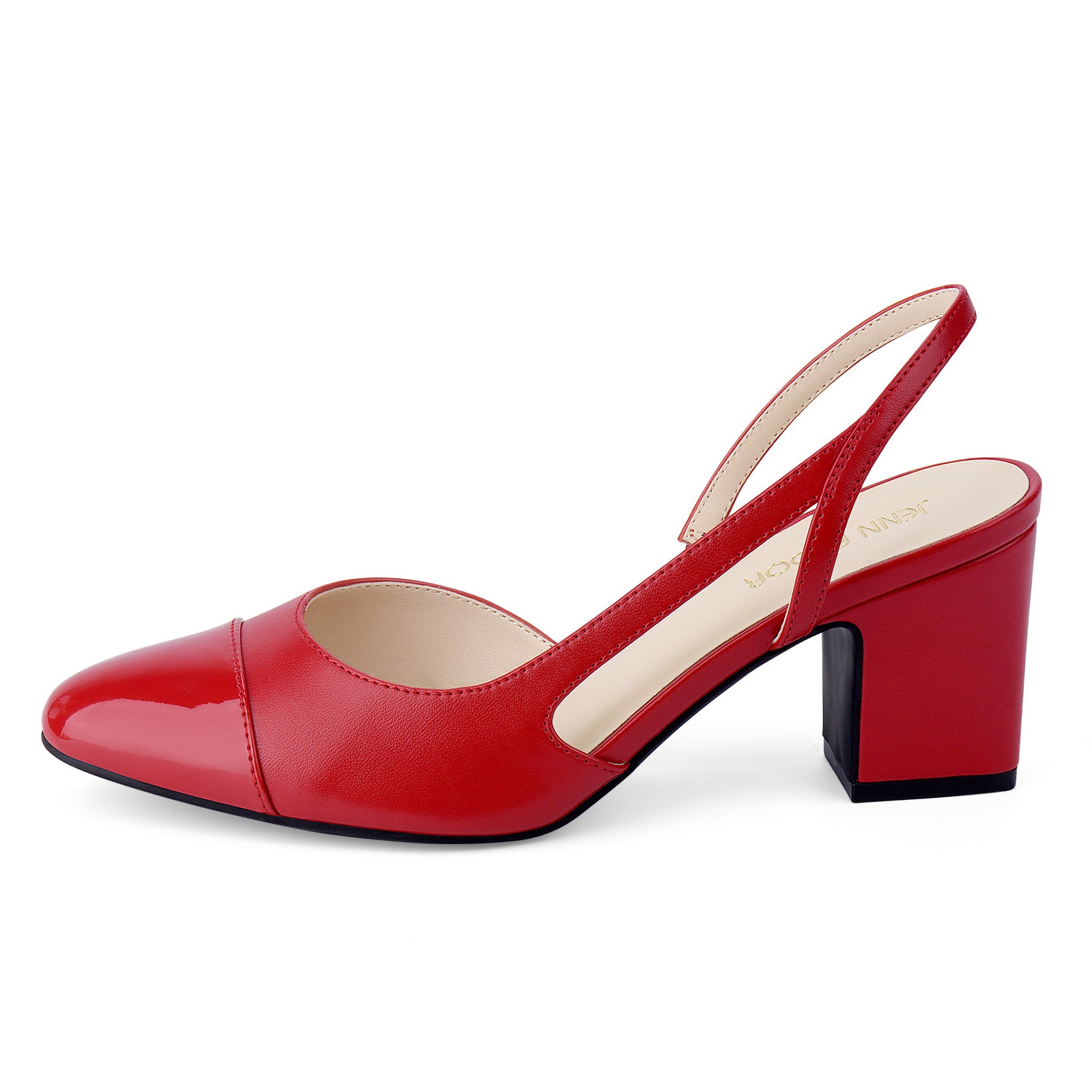 【THEAIRTOWN】spot normal jk★ JENN ARDOR Closed Toe Chunky Heels Slingback Pumps Block