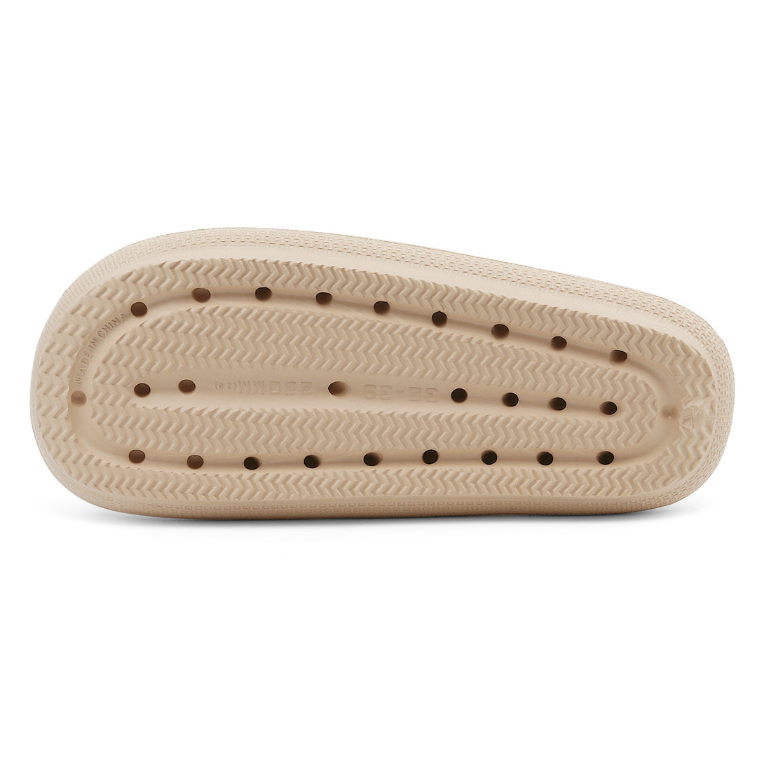 Beige shoe sole with a textured pattern on a white background#color_khaki