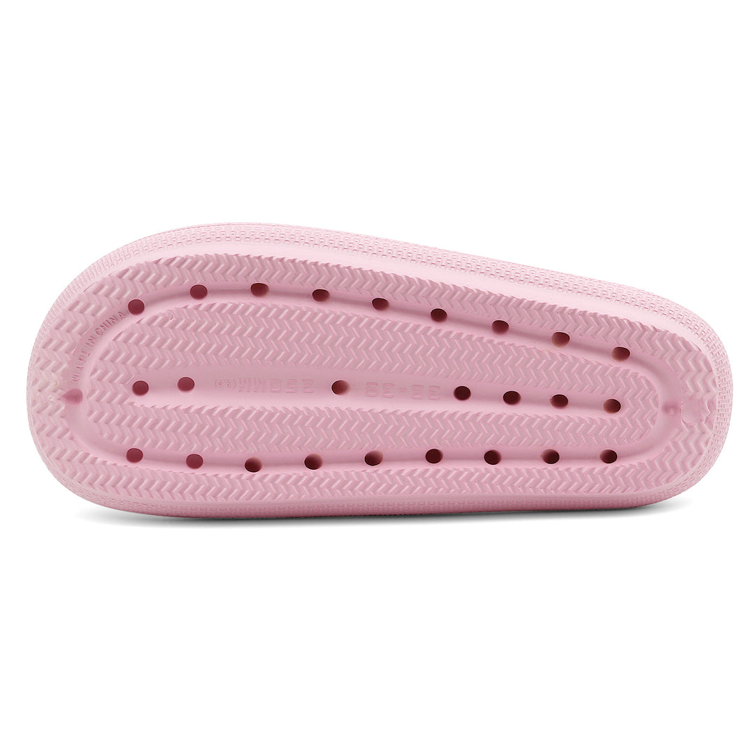 Pink sandal sole with holes on a white background#color_light-pink