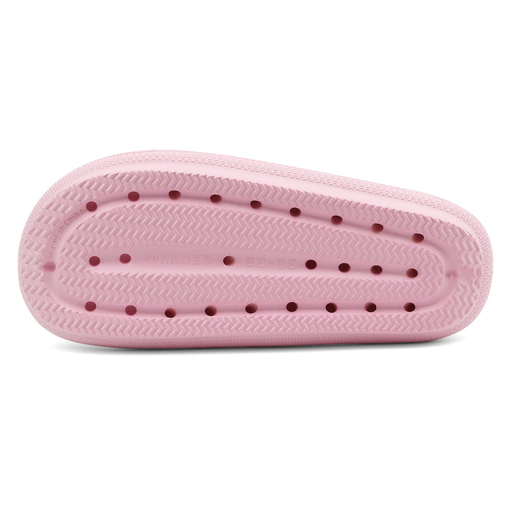 Pink sandal sole with holes on a white background#color_light-pink