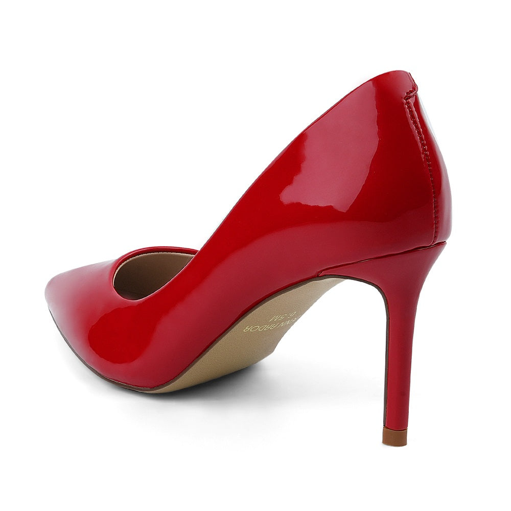 Red high-heeled shoe on a white background#color_red