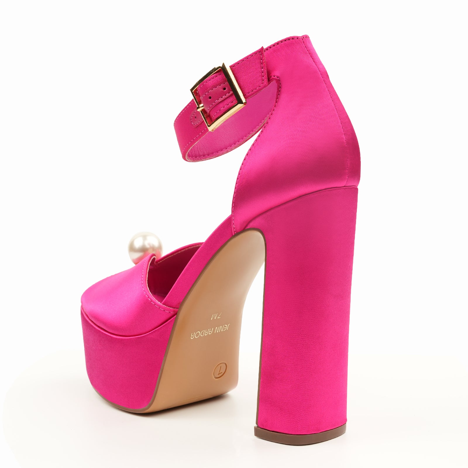 JENN ARDOR Women's Stylish Chunky Platform High Block Heels with Pearl