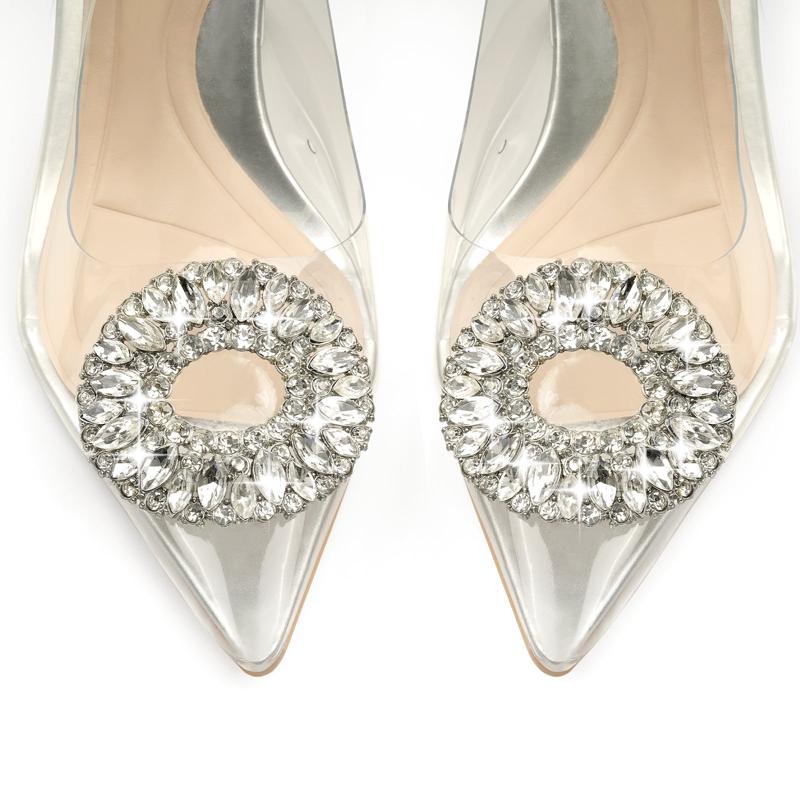 JENN ARDOR Slingback Pumps Pointed Closed Toe Transparent