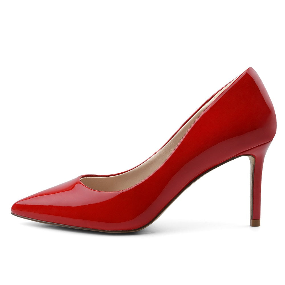 Red high-heeled shoe on a white background#color_red