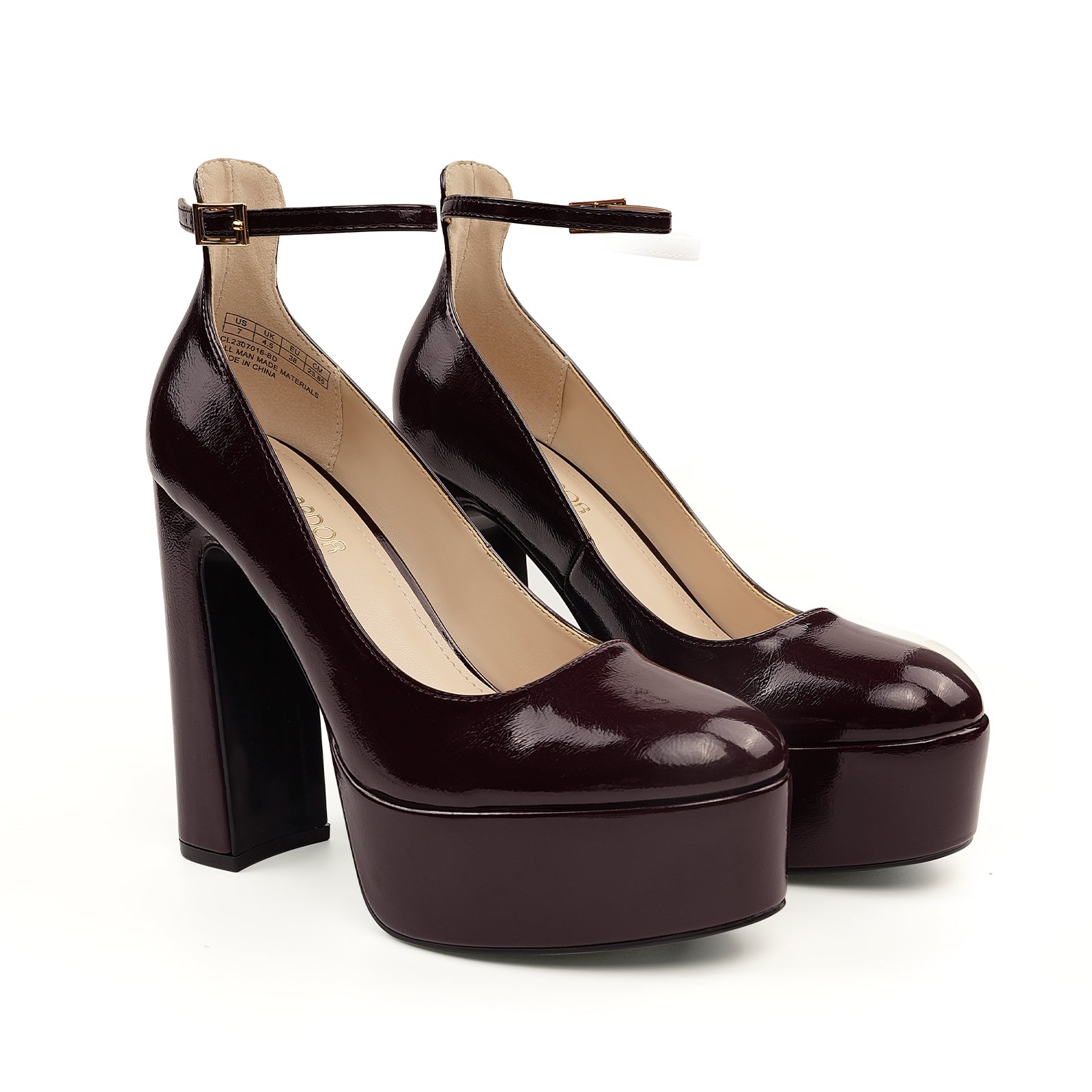 JENN ARDOR Platform Heels for Women Chunky Heel Closed Toe High Heels