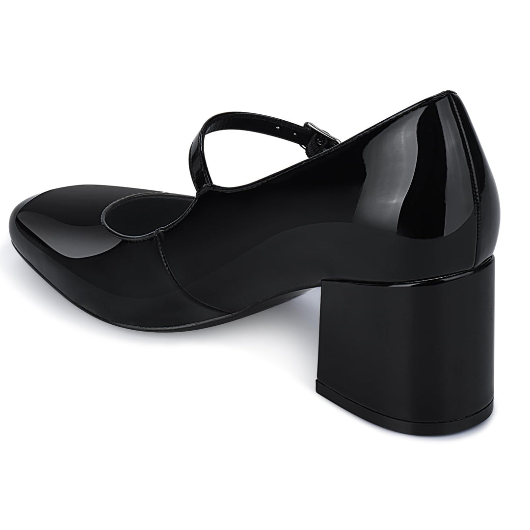 JENN ARDOR Block Heels for Women Chunky Heel, Mary Jane Closed Toe Work Pumps Comfortable Square Toe Dress Shoes