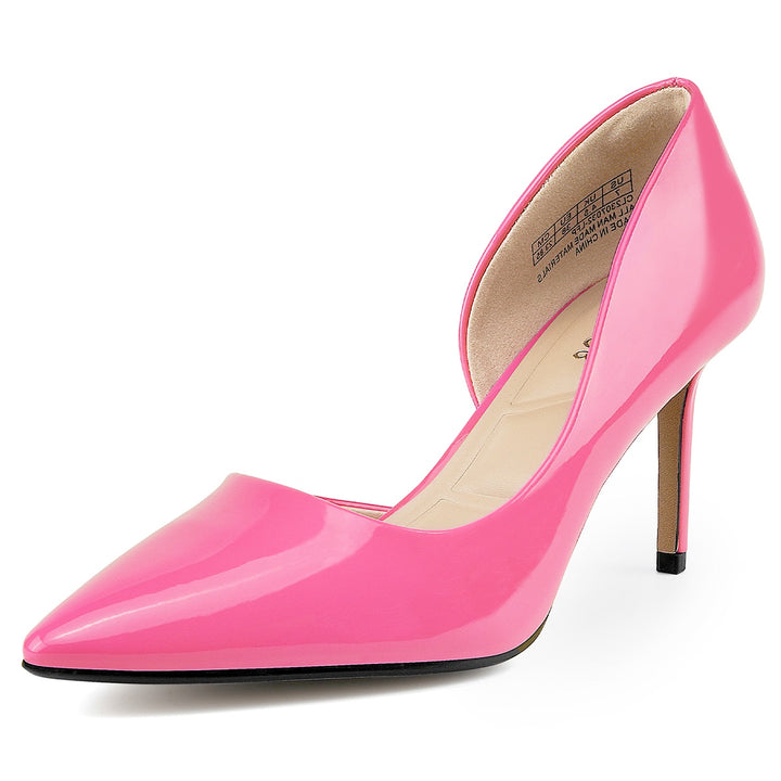 Pink high-heeled shoe on a white background#color_pink