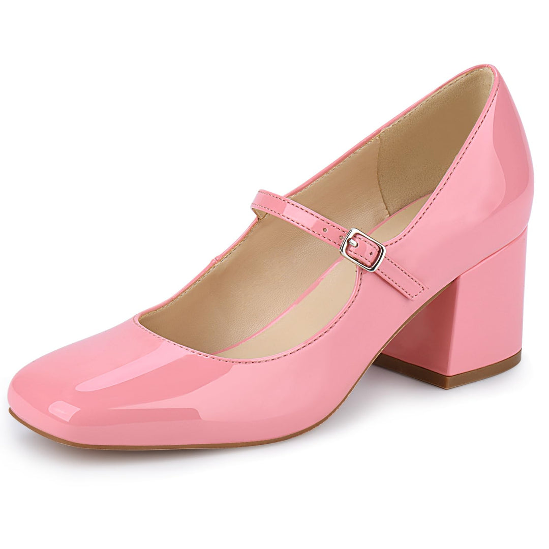 JENN ARDOR Block Heels for Women Chunky Heel, Mary Jane Closed Toe Wor