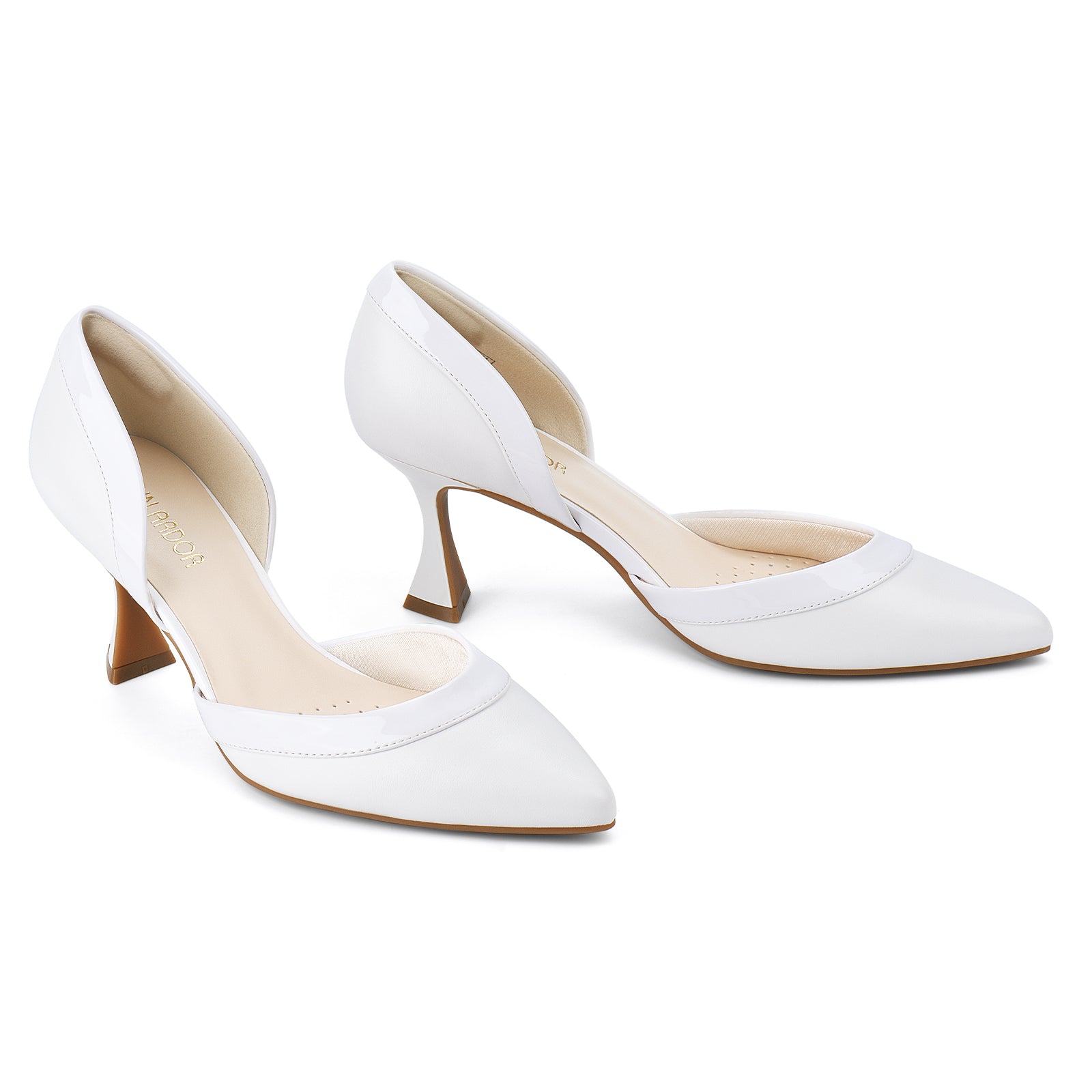 JENN ARDOR Women s Pumps Low Heels Pointed Closed Toe Kitten Dress Sho