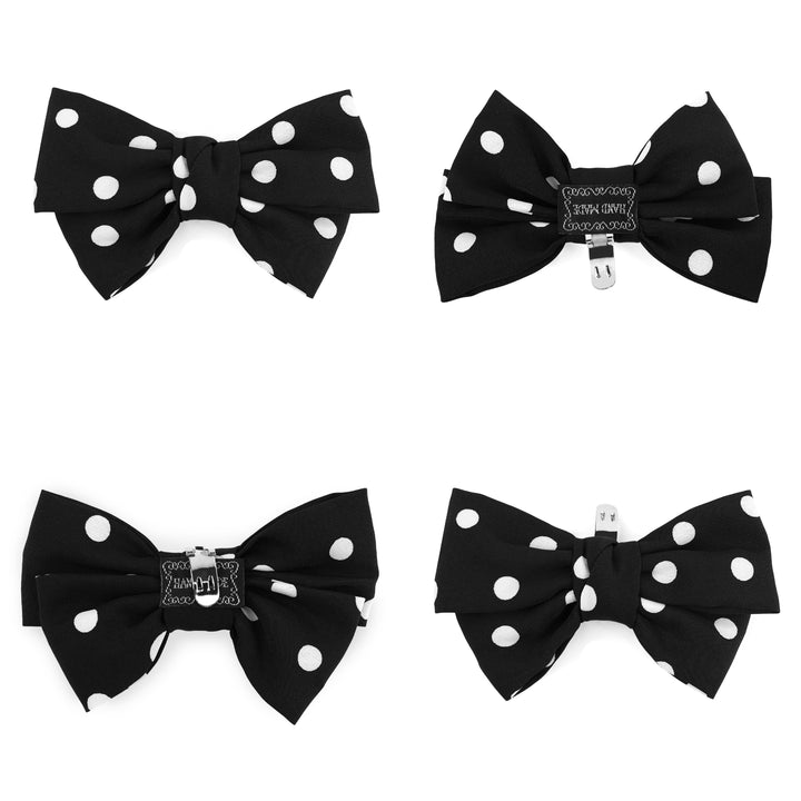 4pcs Polka Dot Bow Shoe Clips - Fabric Cute Buckle Decor for Heels, Bags, Clothing & Hair Accessories | Women & Teen Girls