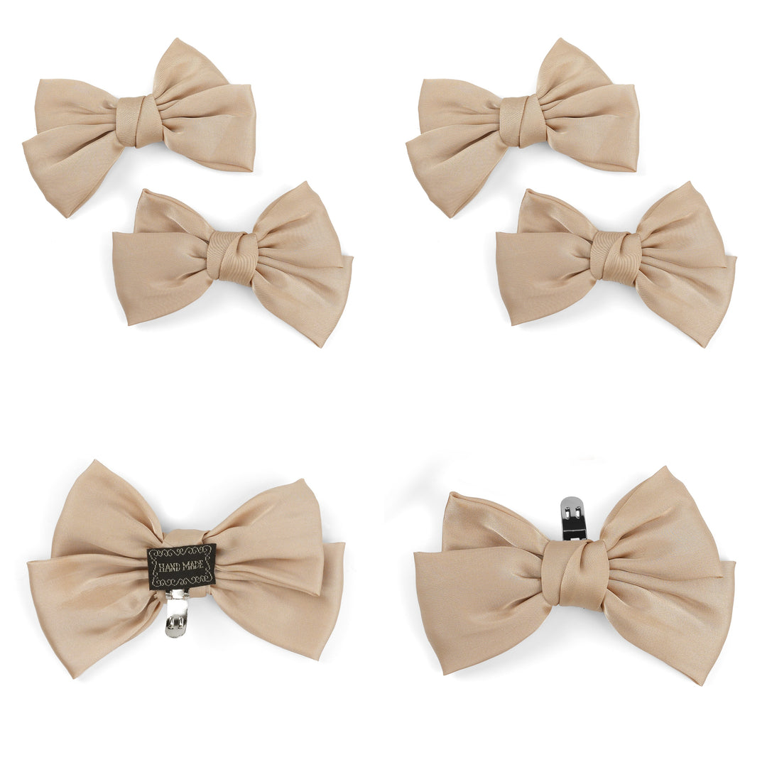 4pc Satin Bow Shoe Clips Set - Cute Buckle Decor for Heels, Bags, Clothing & Hair Accessories for Women & Teen Girls