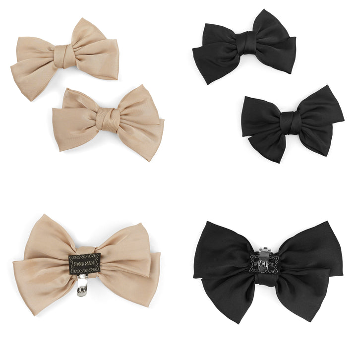 4pc Satin Bow Shoe Clips Set - Cute Buckle Decor for Heels, Bags, Clothing & Hair Accessories for Women & Teen Girls