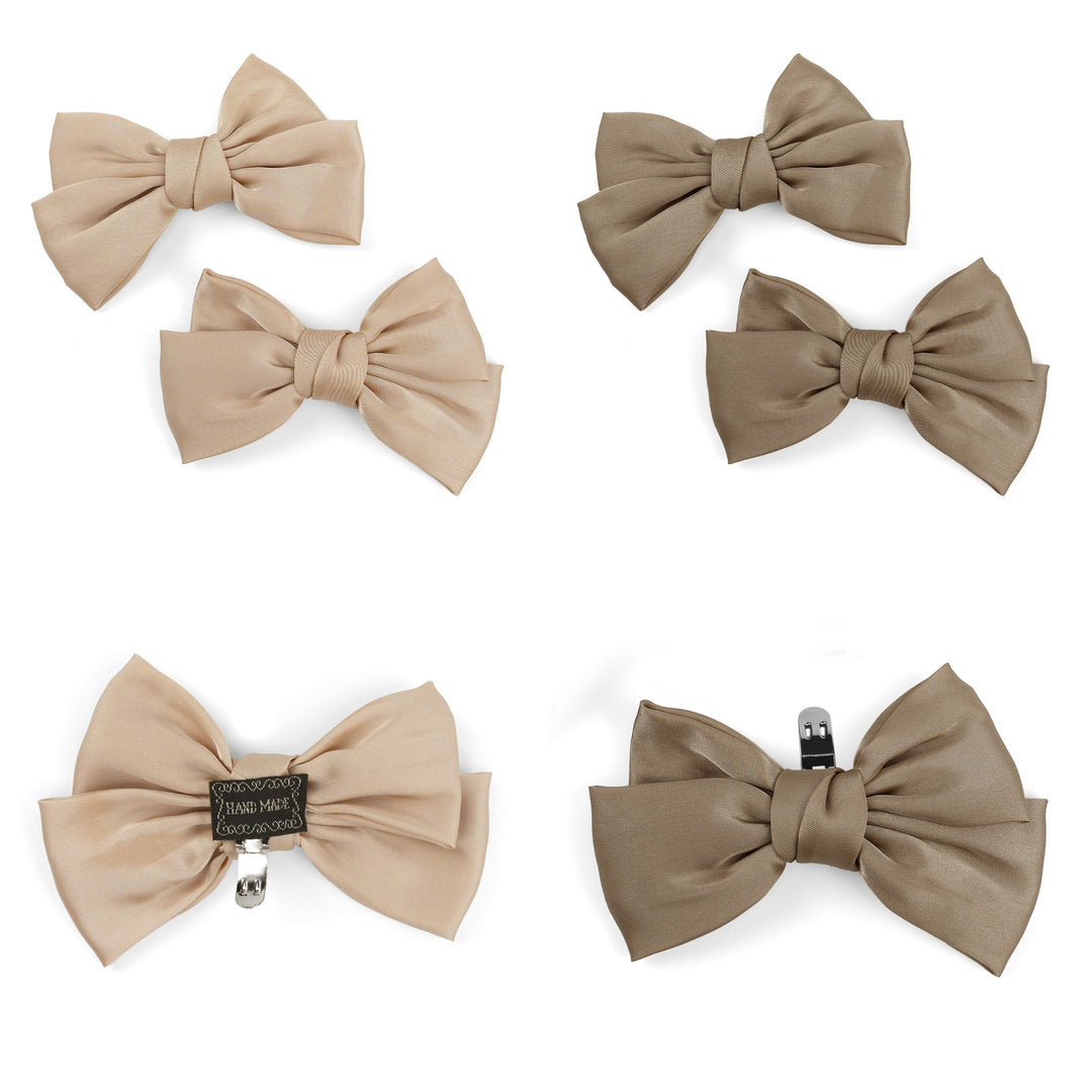 4pc Satin Bow Shoe Clips Set - Cute Buckle Decor for Heels, Bags, Clothing & Hair Accessories for Women & Teen Girls
