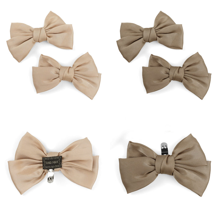 4pc Satin Bow Shoe Clips Set - Cute Buckle Decor for Heels, Bags, Clothing & Hair Accessories for Women & Teen Girls