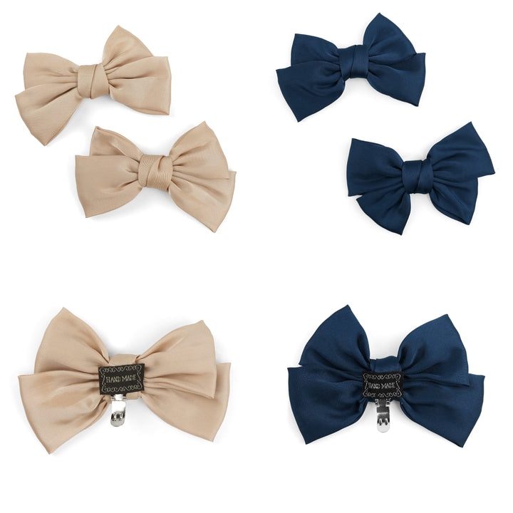 4pc Satin Bow Shoe Clips Set - Cute Buckle Decor for Heels, Bags, Clothing & Hair Accessories for Women & Teen Girls