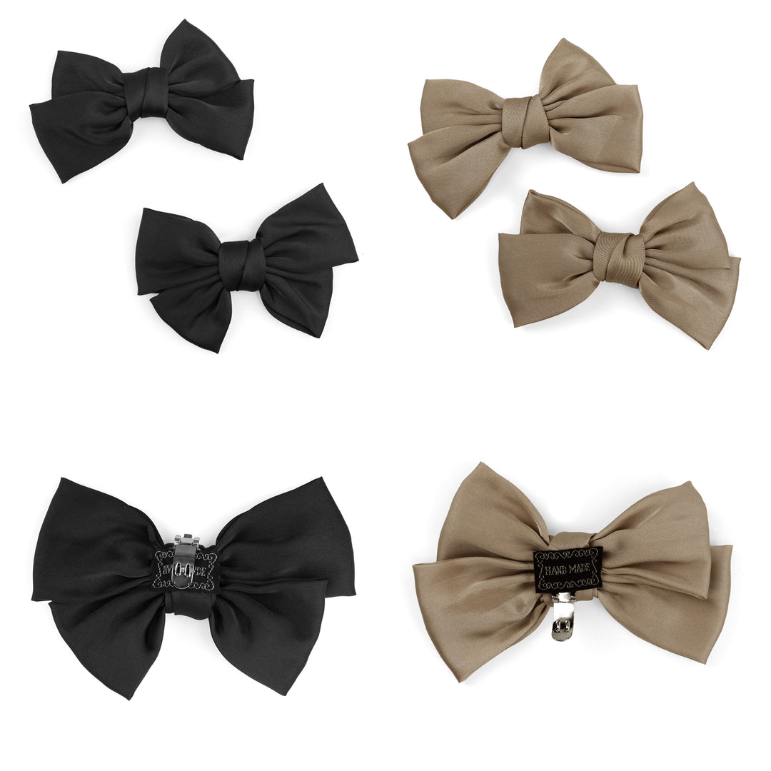 4pc Satin Bow Shoe Clips Set - Cute Buckle Decor for Heels, Bags, Clothing & Hair Accessories for Women & Teen Girls