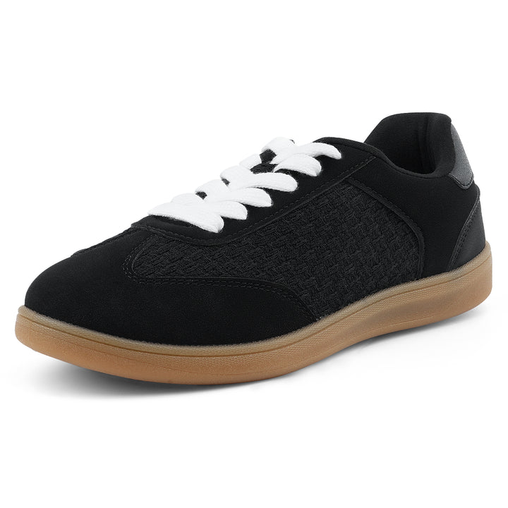 Black sneaker with white laces on a white background#color_black