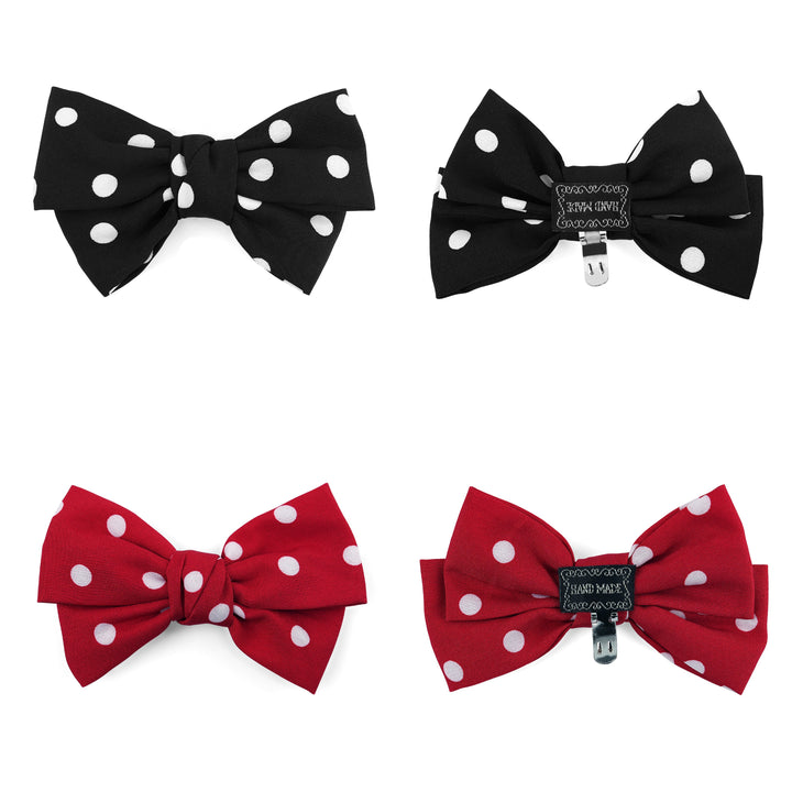 4pcs Polka Dot Bow Shoe Clips - Fabric Cute Buckle Decor for Heels, Bags, Clothing & Hair Accessories | Women & Teen Girls