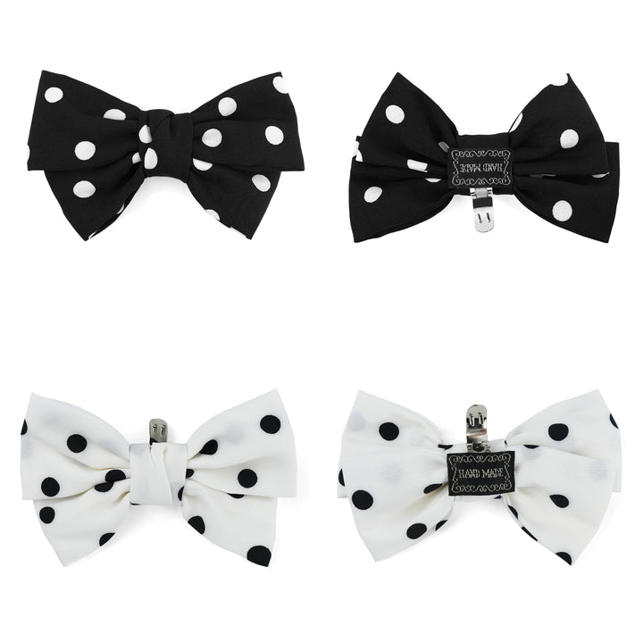 4pcs Polka Dot Bow Shoe Clips - Fabric Cute Buckle Decor for Heels, Bags, Clothing & Hair Accessories | Women & Teen Girls
