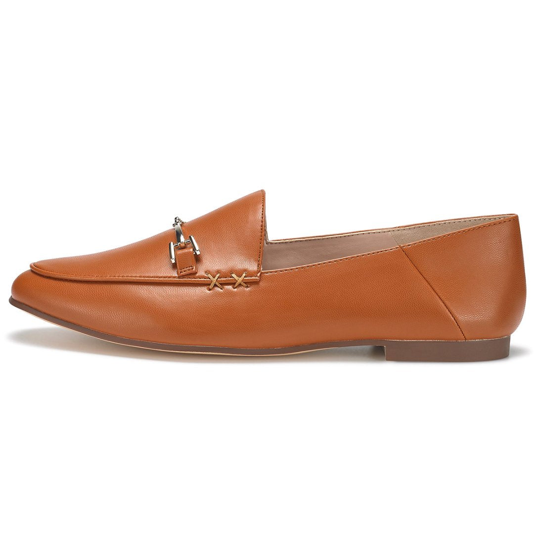 Brown loafer shoe on a white background#color_brown
