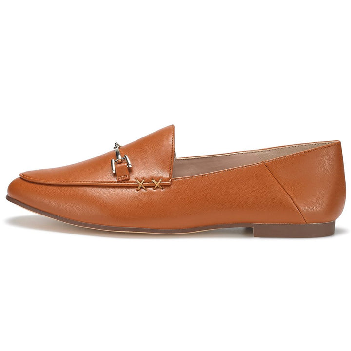 Brown loafer shoe on a white background#color_brown