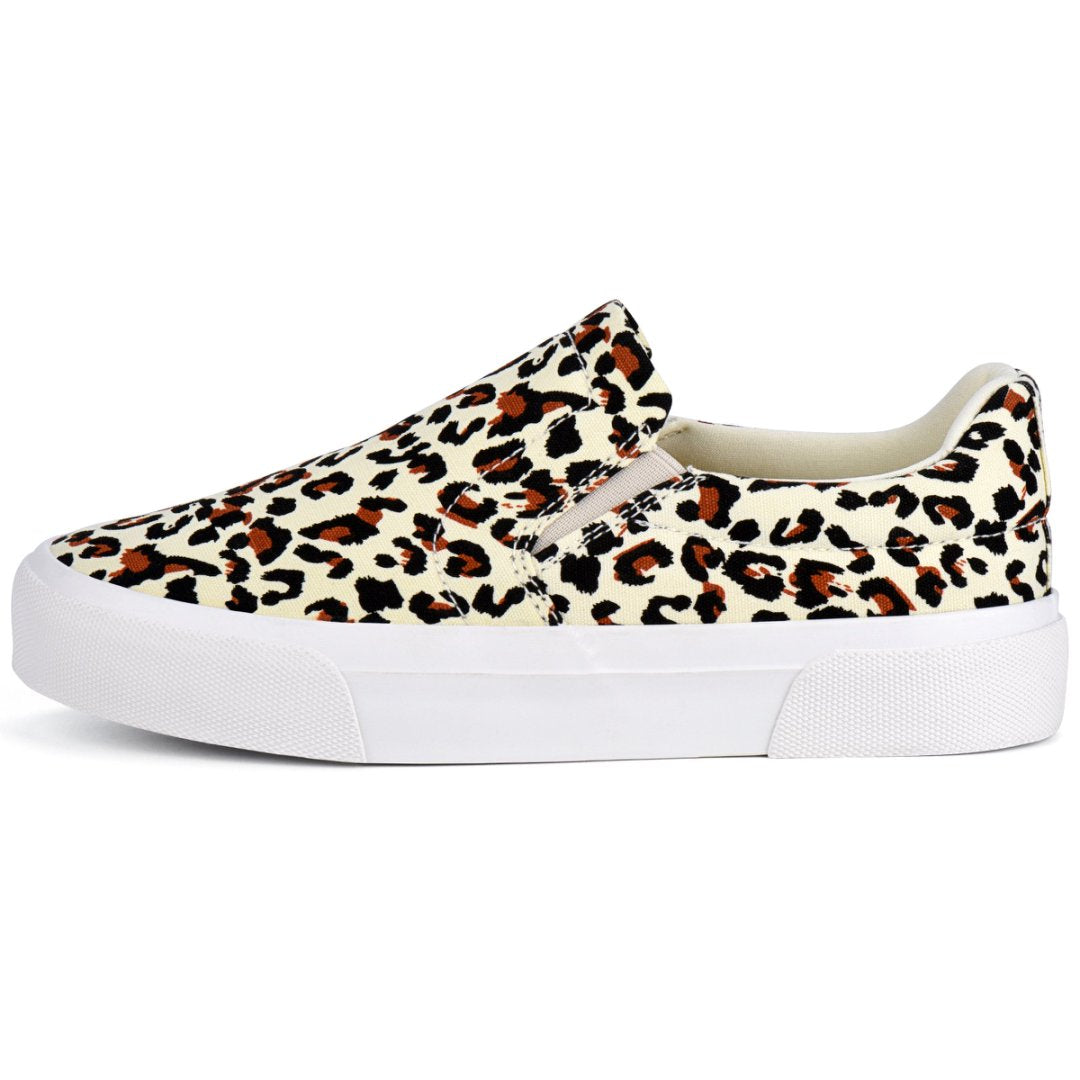 Leopard print slip-on sneaker on a white background#color_spot