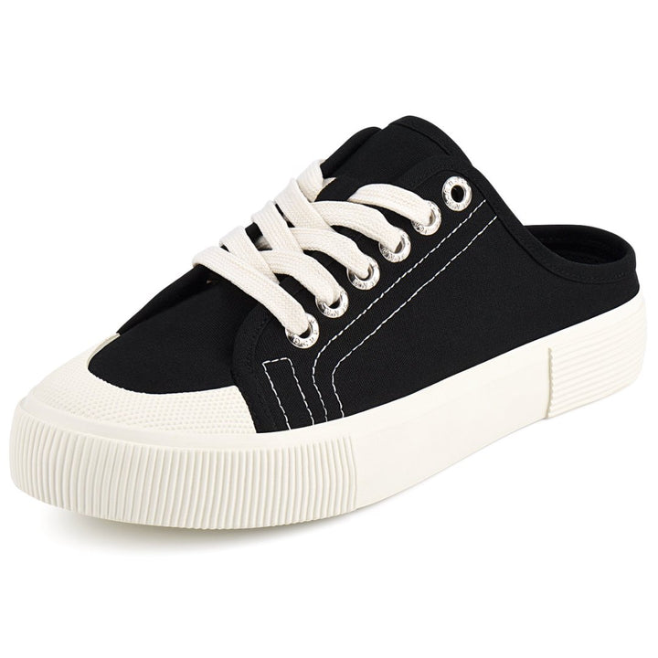 Black and white sneaker on a white background#color_black
