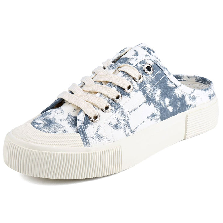 Blue tie-dye sneaker with white laces on a white background#color_blue-tie-dye