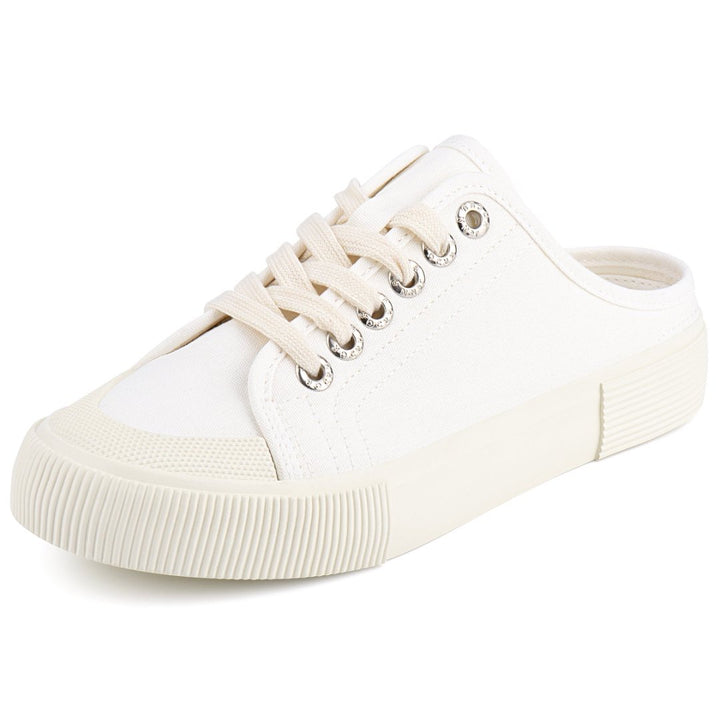 White sneaker with laces on a white background#color_white