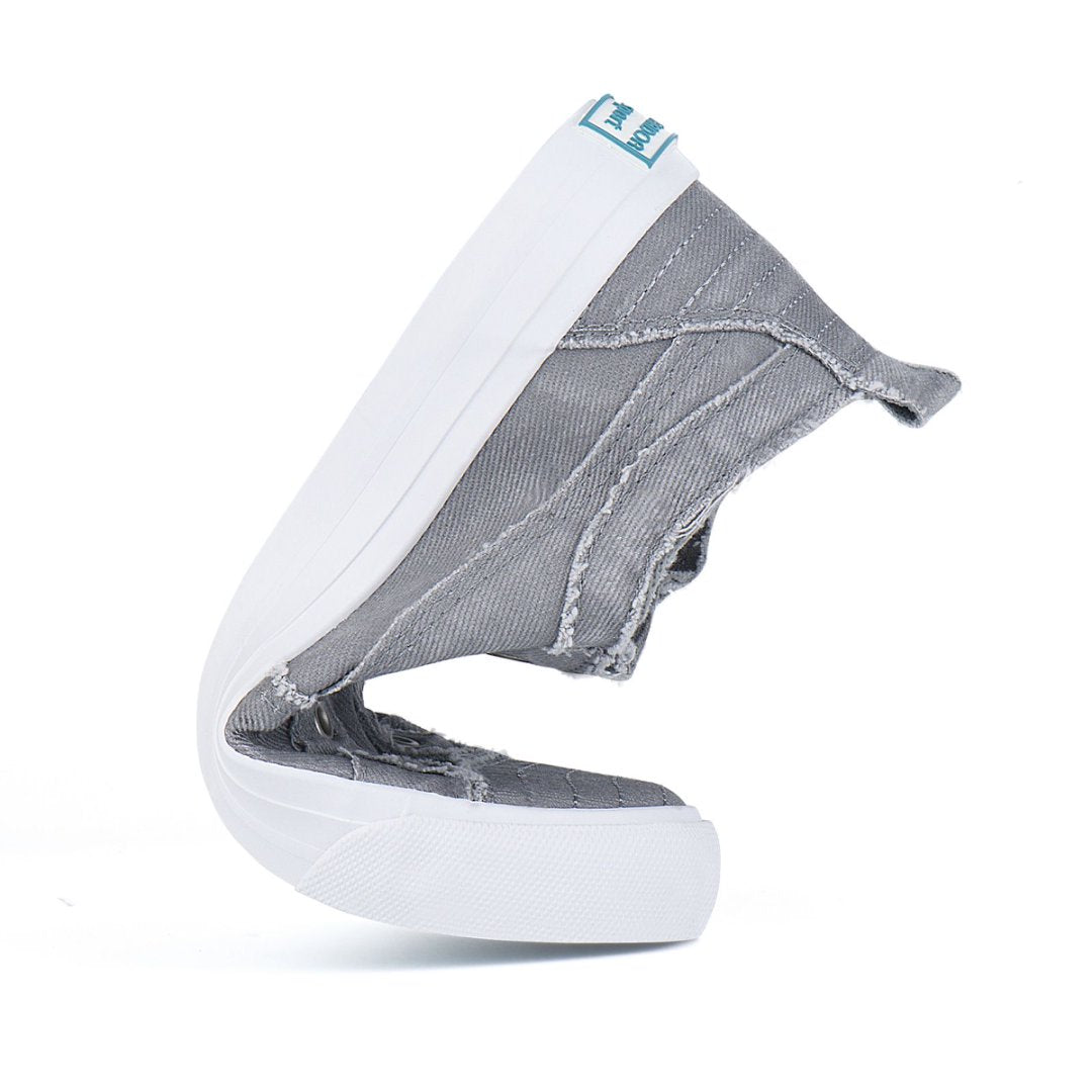 Gray sneaker with white sole on a white background#color_light-grey