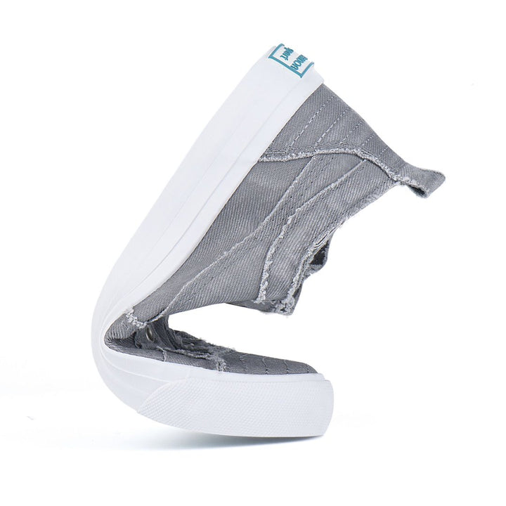 Gray sneaker with white sole on a white background#color_light-grey
