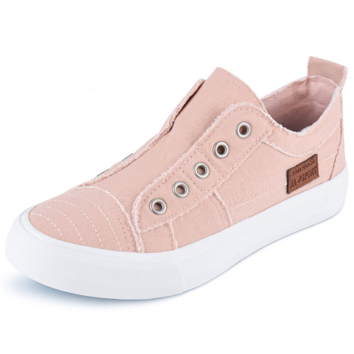 Pink casual shoe with white sole on a white background#color_pink