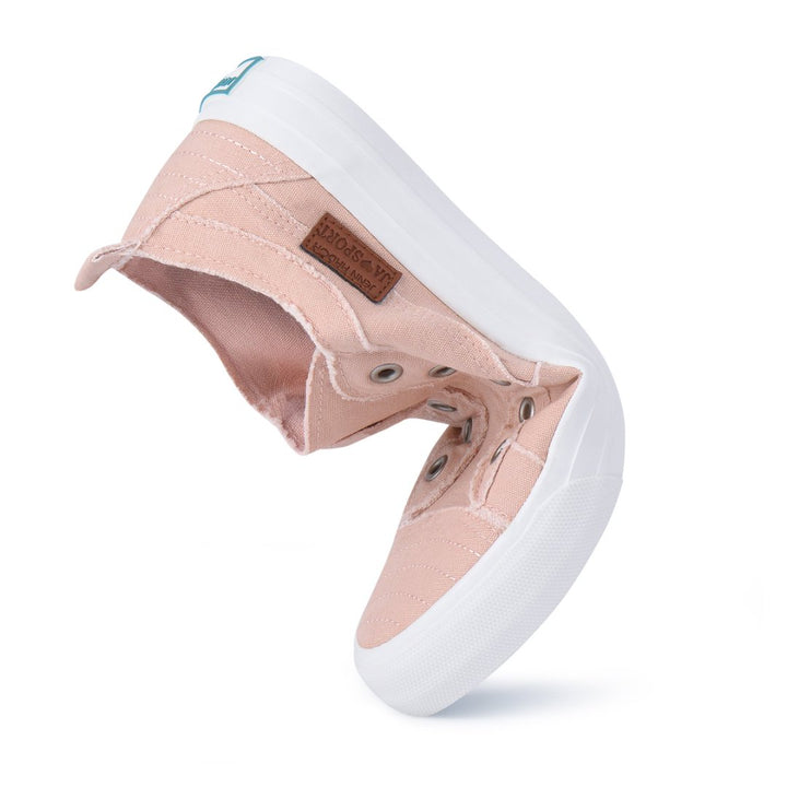 Pink slip-on shoe with white sole on a white background#color_pink