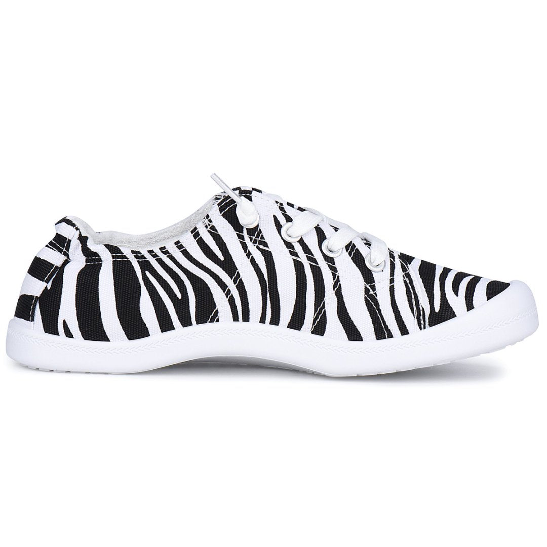 Zebra patterned sneaker on a white background#color_zebra