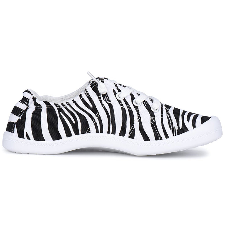 Zebra patterned sneaker on a white background#color_zebra