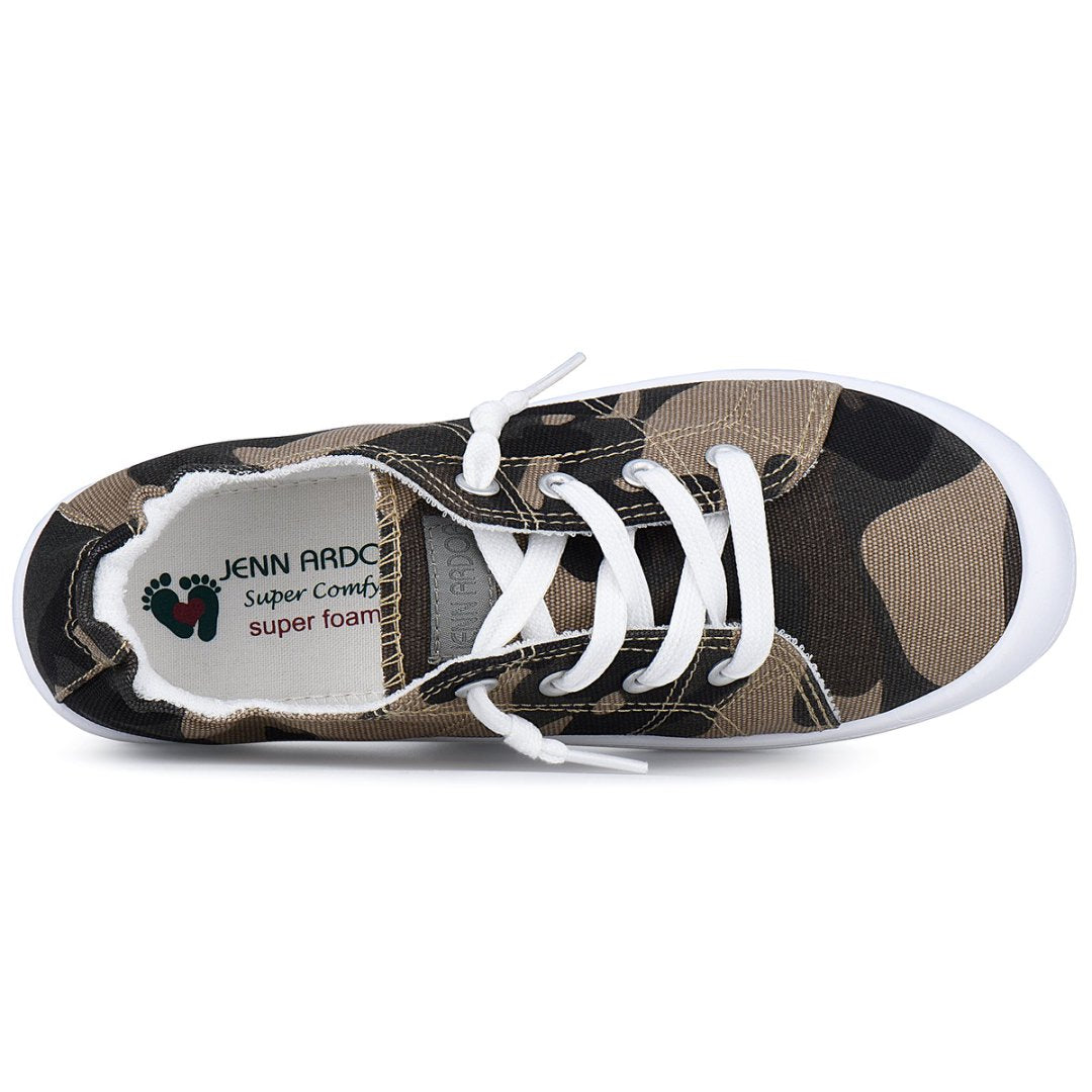 Camouflage sneaker with white laces on a white background#color_camo