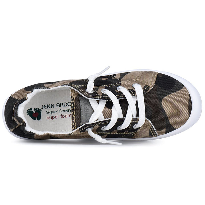 Camouflage sneaker with white laces on a white background#color_camo