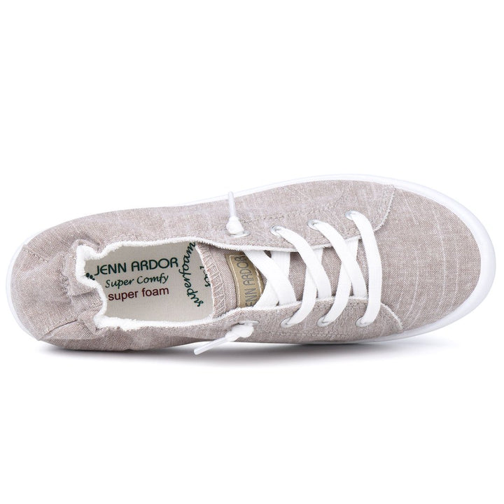 Gray sneaker with white laces on a white background#color_light-grey