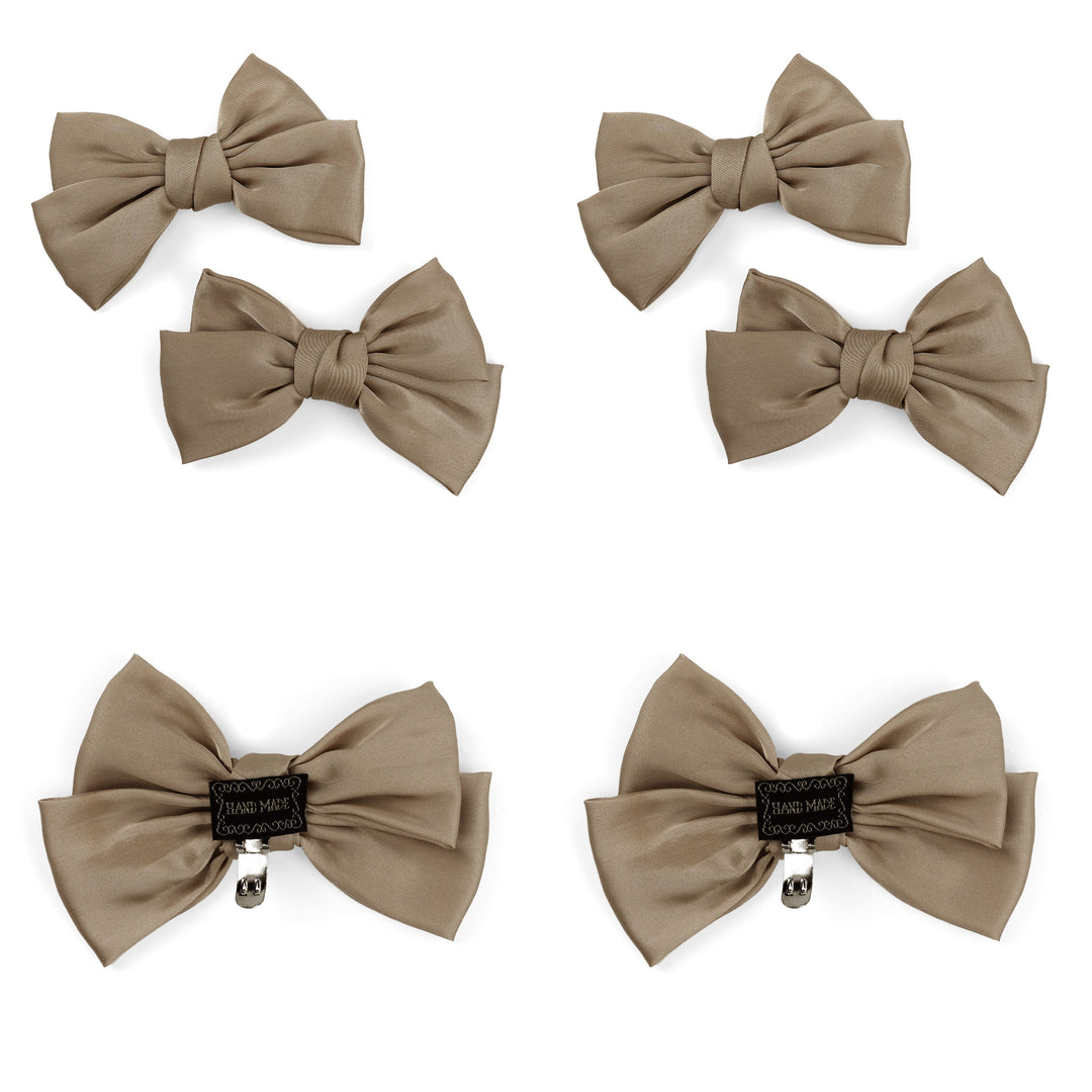 4pc Satin Bow Shoe Clips Set - Cute Buckle Decor for Heels, Bags, Clothing & Hair Accessories for Women & Teen Girls