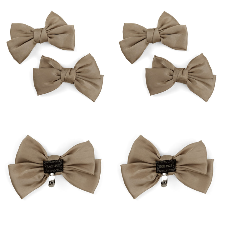 4pc Satin Bow Shoe Clips Set - Cute Buckle Decor for Heels, Bags, Clothing & Hair Accessories for Women & Teen Girls