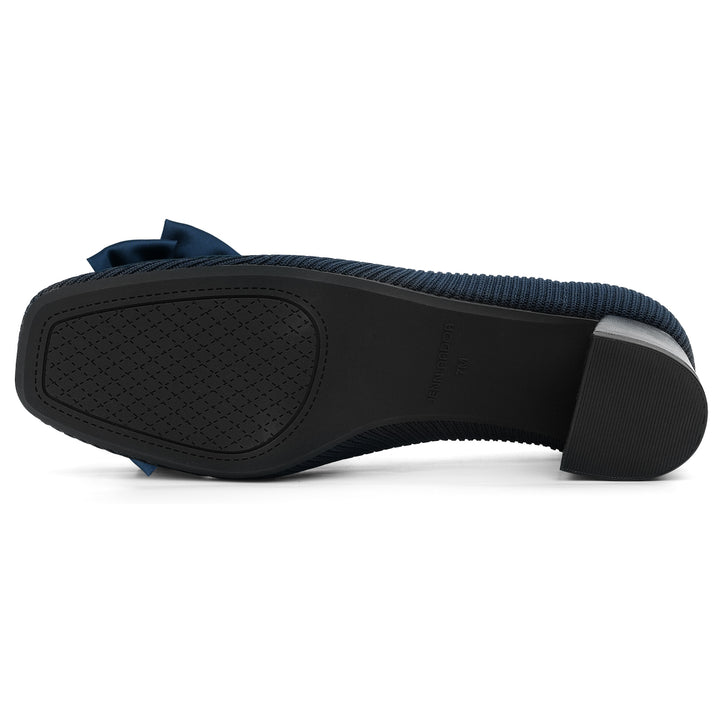 Navy blue sandal with a bow on a white background#color_navy