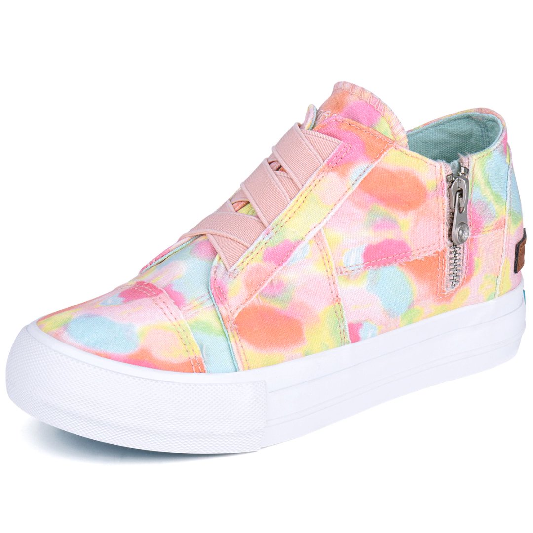 Colorful sneaker with a pattern on a white background#color_orange