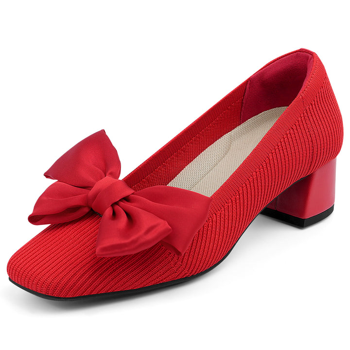 Red shoe with a bow on a white background#color_red
