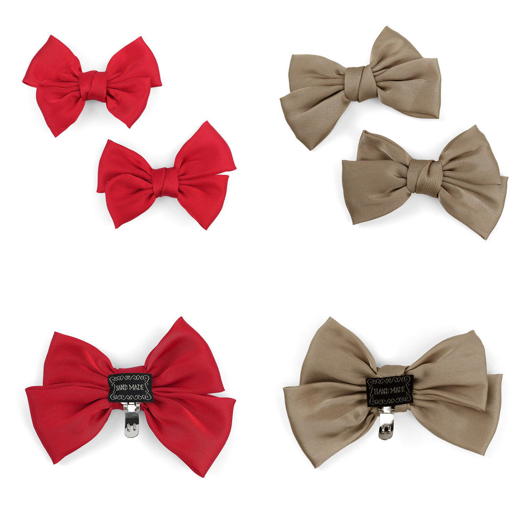 4pc Satin Bow Shoe Clips Set - Cute Buckle Decor for Heels, Bags, Clothing & Hair Accessories for Women & Teen Girls